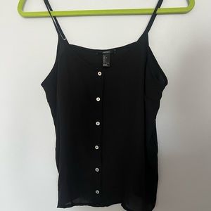 F21 Black flowy tank top